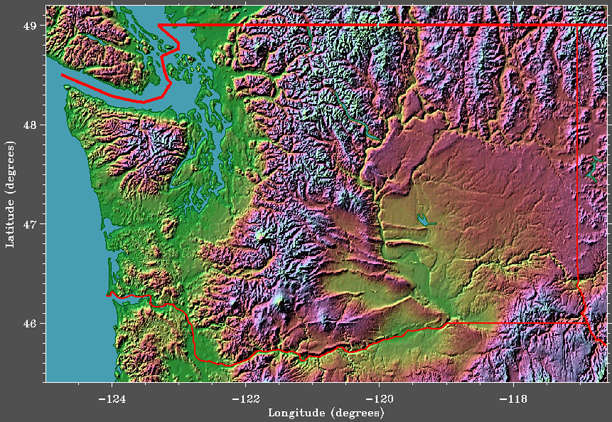 Washington State Elevation Image